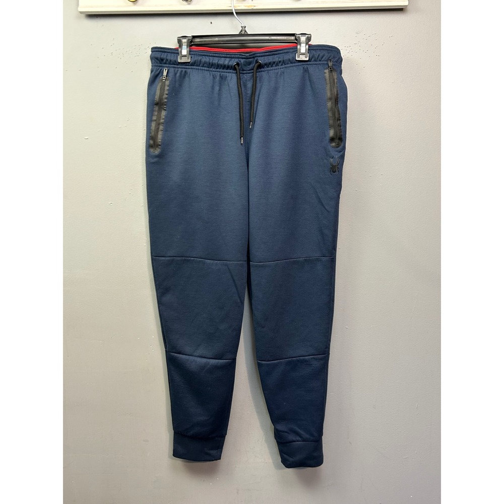 Spyder Active‎ Navy Blue Jogger Pants Men's Large Zipper Pockets Athletic Fit